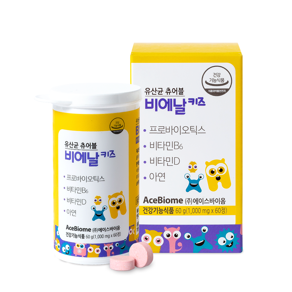 비에날키즈 츄어블 유산균 1000mg x 60정, 1개