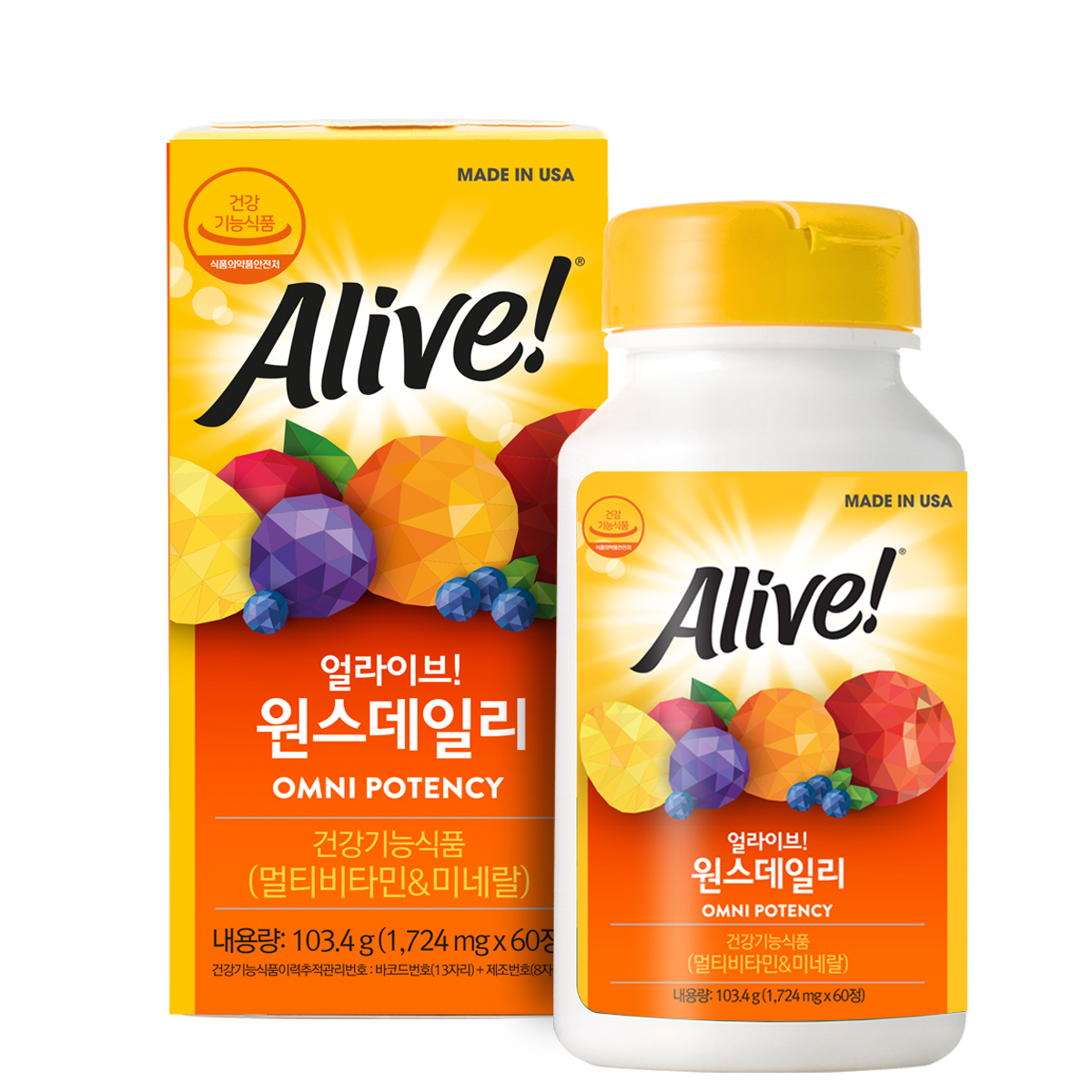 네츄럴라이프얼라이브 얼라이브 원스데일리 1724mg x 60정, 1개