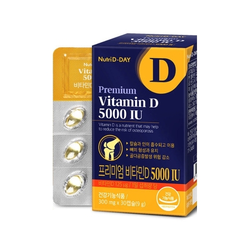 뉴트리디데이 프리미엄 비타민D 5000IU 300mg x 30캡슐, 3개