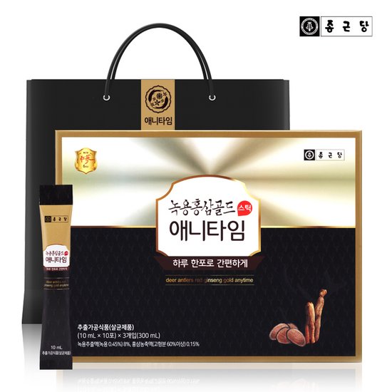 종근당 녹용홍삼골드 애니타임 스틱 10ml x 30포, 1개