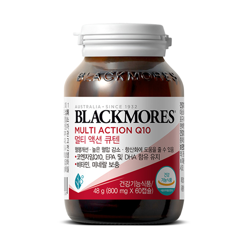 <b>블랙모어스</b> 멀티 액션 큐텐 800mg x 60캡슐, 3개