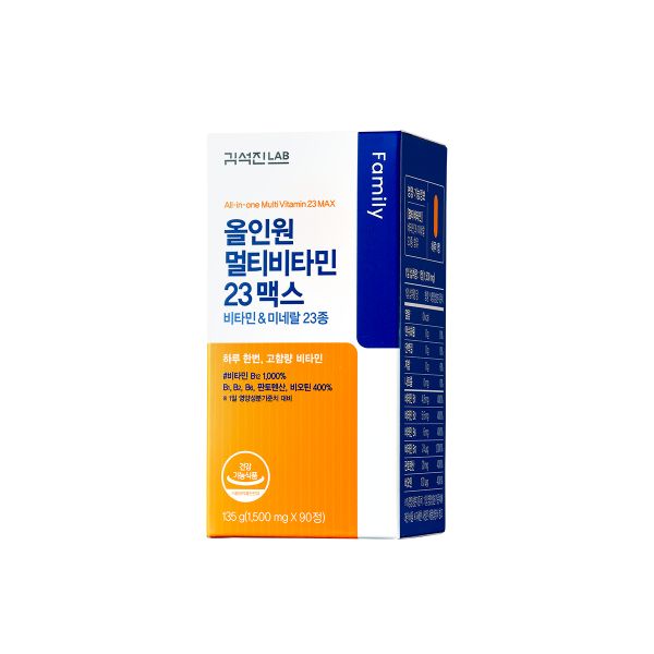 김석진랩 올인원 멀티<b>비타민</b> 23 맥스 1500mg x 90정, 1개