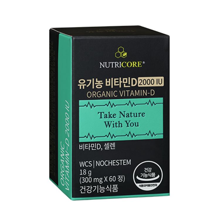 뉴트리코어 <b>유기농 비타민D</b> 2000IU 300mg x 60정, 1개