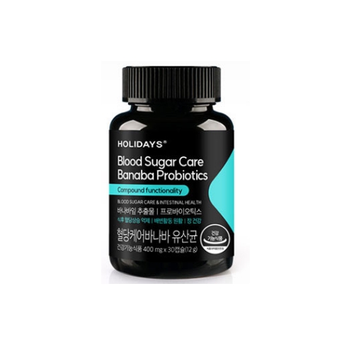 <b>홀리데이즈</b> 혈당케어 바나바 유산균 400g x 30캡슐, 1개