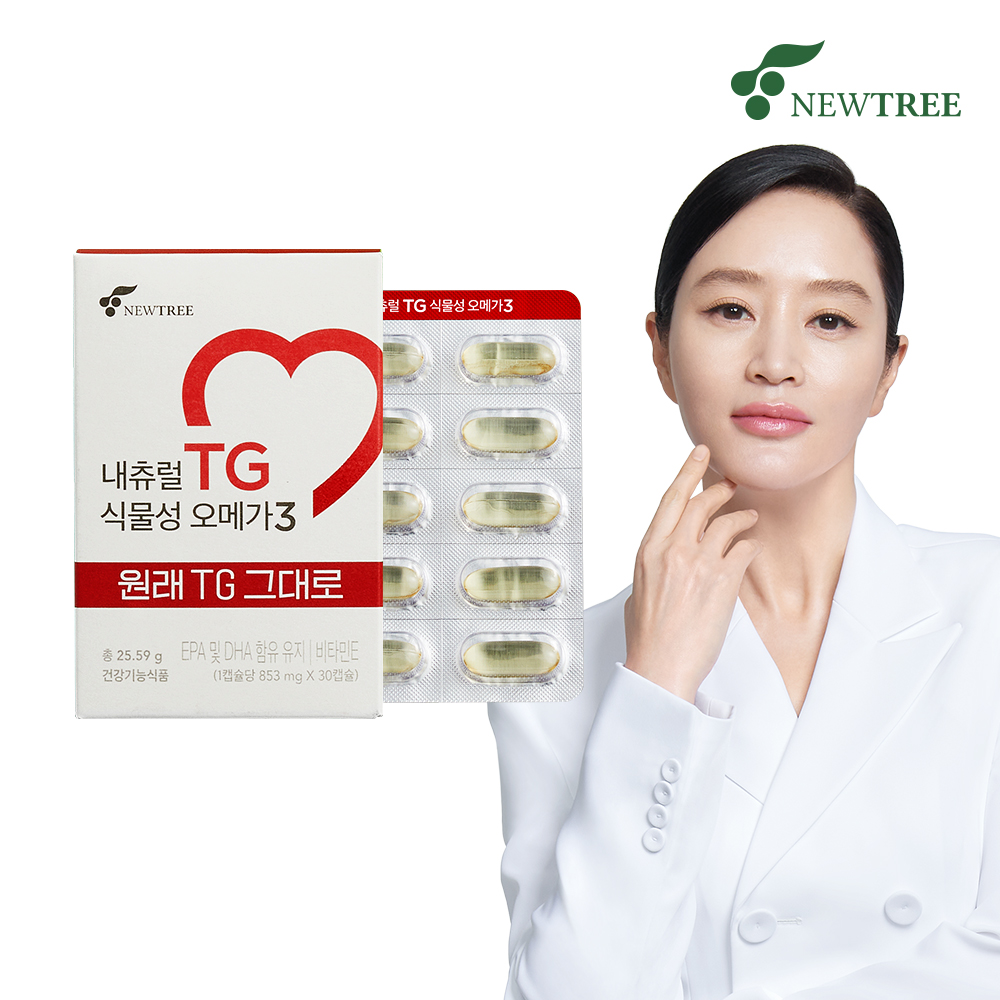 <b>뉴트리</b> 내츄럴 TG 식물성 <b>오메가</b>3 853mg x 30캡슐, 4개