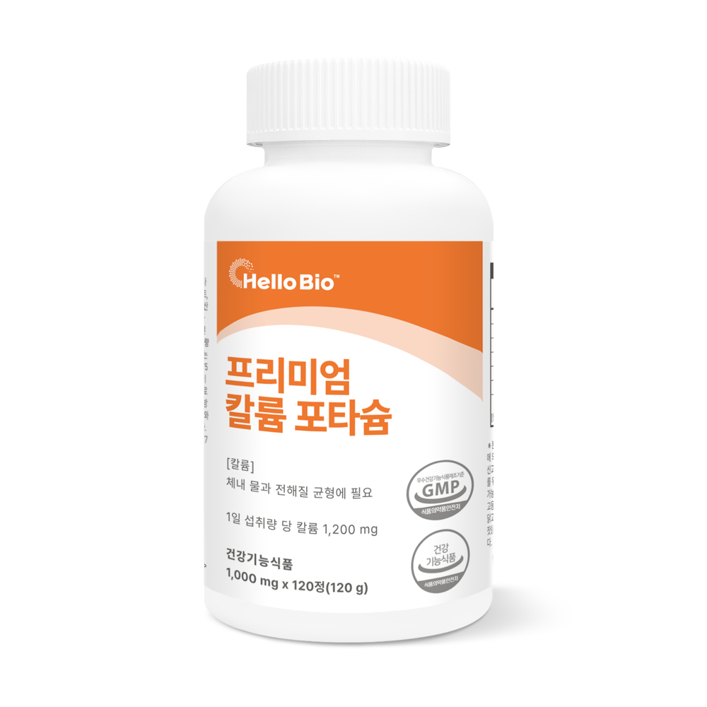 헬로바이오 프리미엄 칼륨 <b>포타슘</b> 1000mg x 120정, 1개