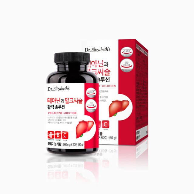 닥터엘리자베스 <b>테아닌과 밀크씨슬 활력 솔루션</b> 1000mg x 60정, 1개