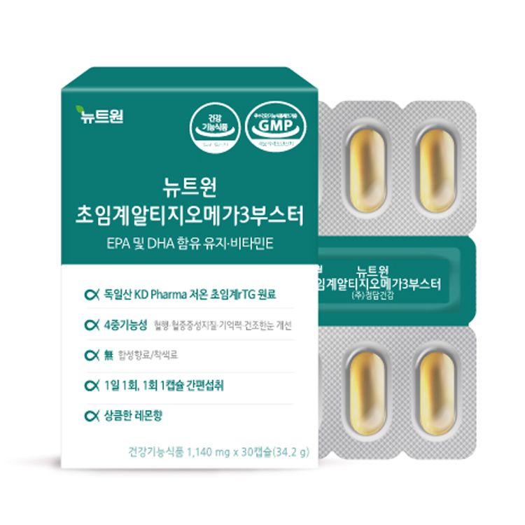 뉴트원 초임계알티지오메가3부스터 1140mg x 30캡슐, 1개