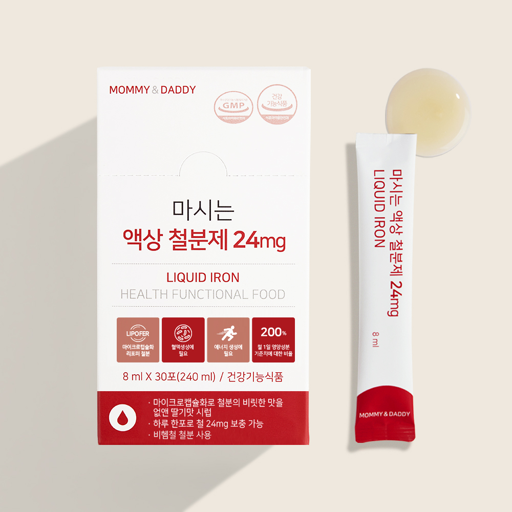 <b>마미앤대디</b> 마시는 액상 철분제 24mg 8ml x 30포, 4개