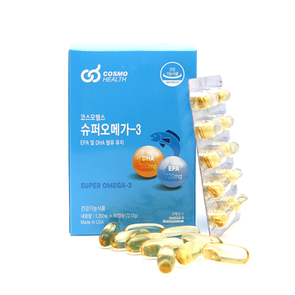 <b>엔조라이프</b> 코스모헬스 슈퍼<b>오메가3</b> 1202mg x 60캡슐, 1개