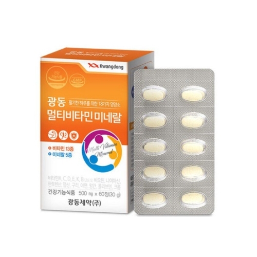 광동생활건강 멀티비타민<b>미네랄</b> 500mg x 60정, 2개