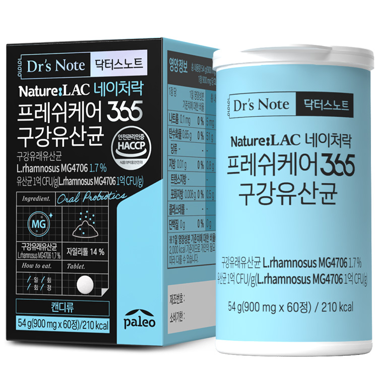 팔레오 닥터스노트 네이처락 프레쉬케어365 구강유산균 900mg x 60캡슐, 1개