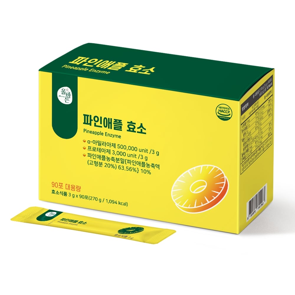 ALLBARUN 파인애플 <b>효소</b> 3g x 90포, 2개