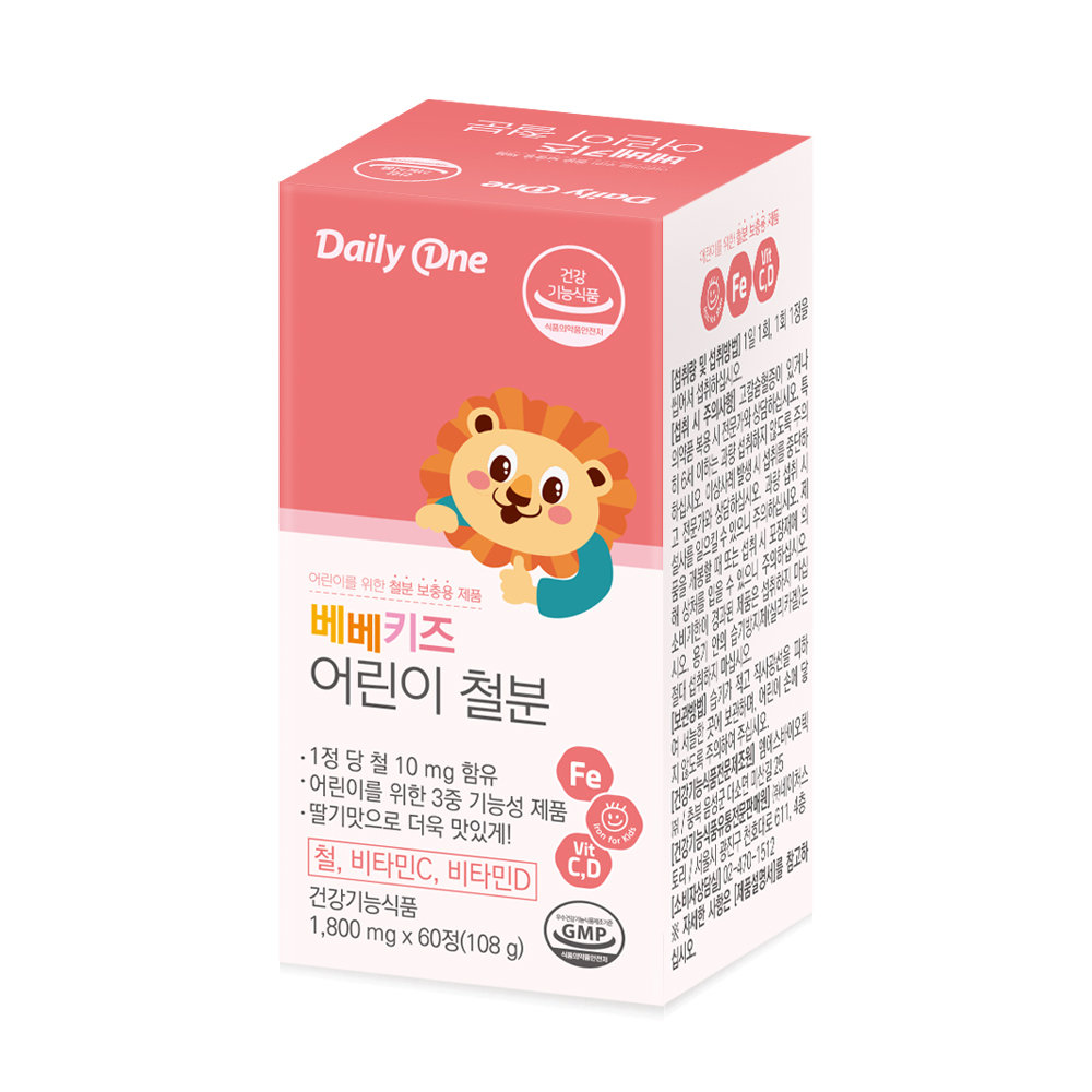 데일리원 베베키즈 어린이 철분 1800mg x 60정, 2개