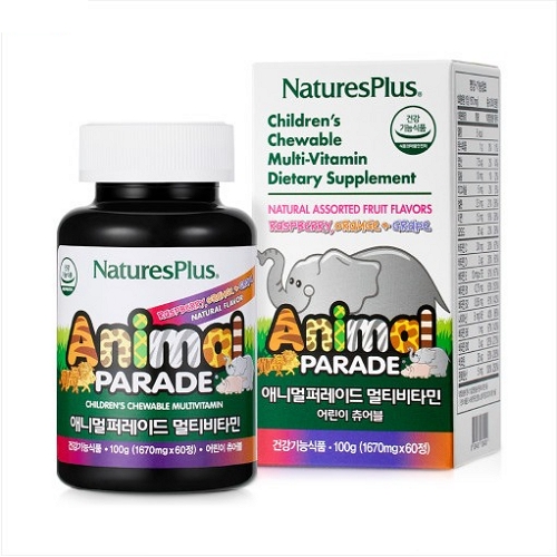 네이처스플러스 애니멀퍼레이드 종합비타민 1670mg x 60정, 3개