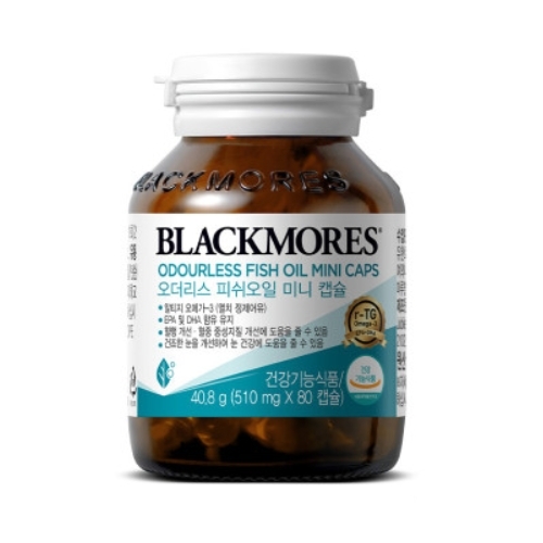 블랙모어스 <b>오더리스 피쉬오일 미니캡슐</b> 510mg x 80캡슐, 3개