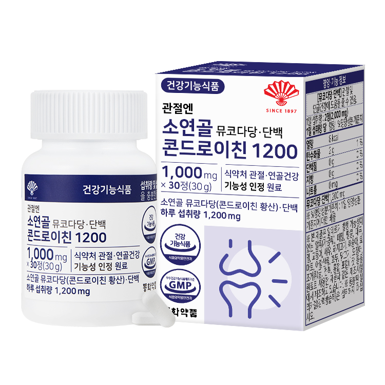 동화약품 관절엔 소연골 뮤코다당 단백 콘드로이친 1200 1000mg x 30정, 4개