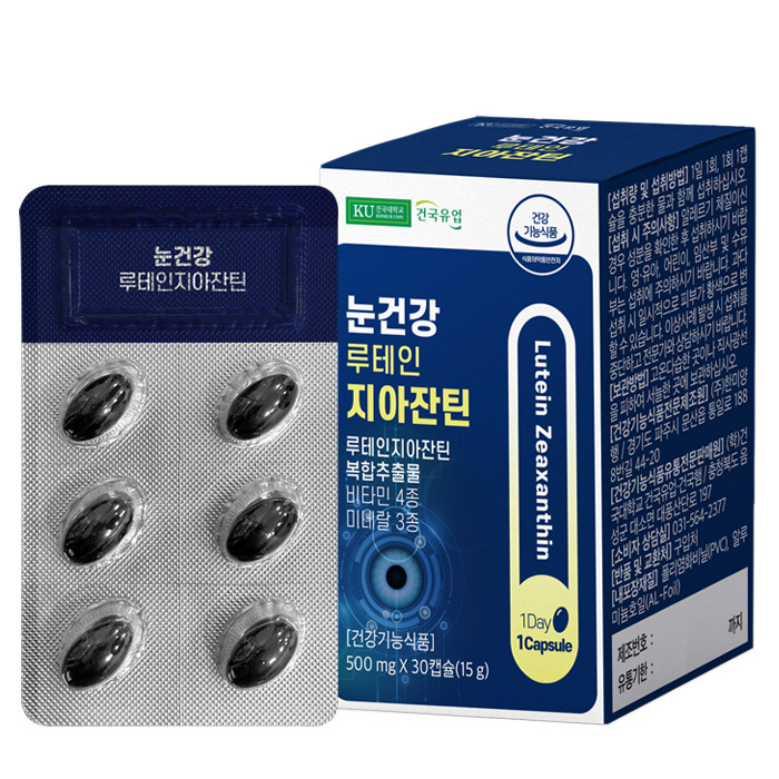 건국유업 눈건강 루테인 지아잔틴 500mg x 30캡슐, 6개