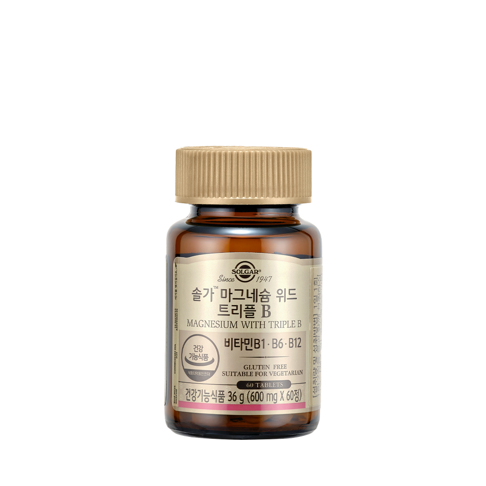 솔가 <b>마그네슘</b> 위드 <b>트리플</b>B 600mg x 60정, 1개