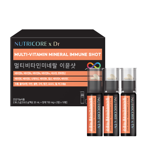 뉴트리코어 	멀티비타민 미네랄 이뮨샷 (액상 20ml + 정제 750mg x 2정) x 10개입, 1개