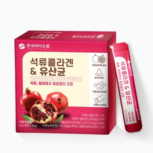 한국바이오셀 석류콜라겐 유산균 2g x 30포, 3개