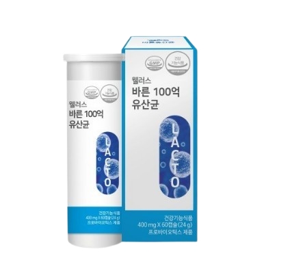 WELLERS <b>바른</b> 100억 유산균 400mg x 60캡슐, 1개