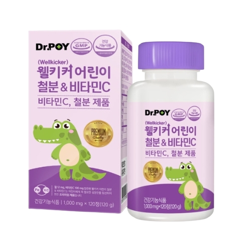 닥터포이 웰키커 어린이 철분 & 비타민C 1000mg x 120정, 1개