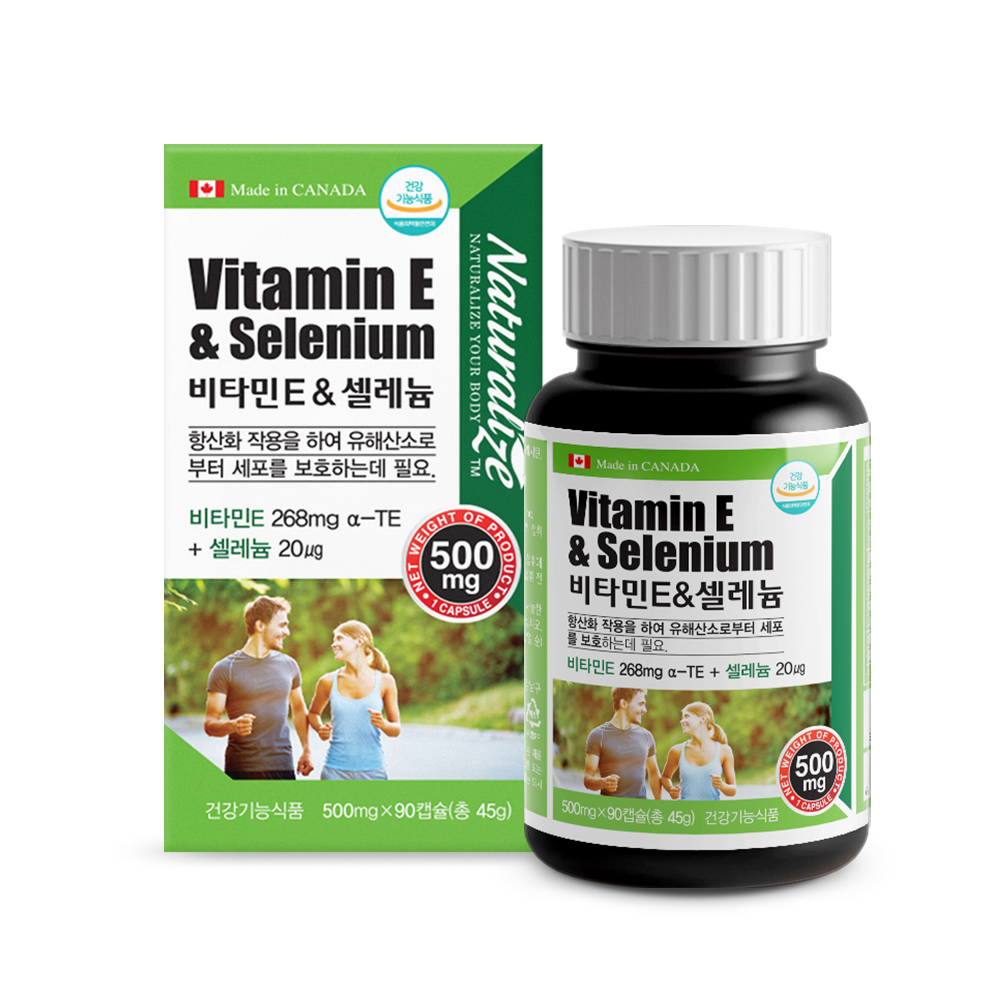 네추럴라이즈 <b>비타민E</b> &amp; 셀레늄 500mg x 90캡슐, 1개