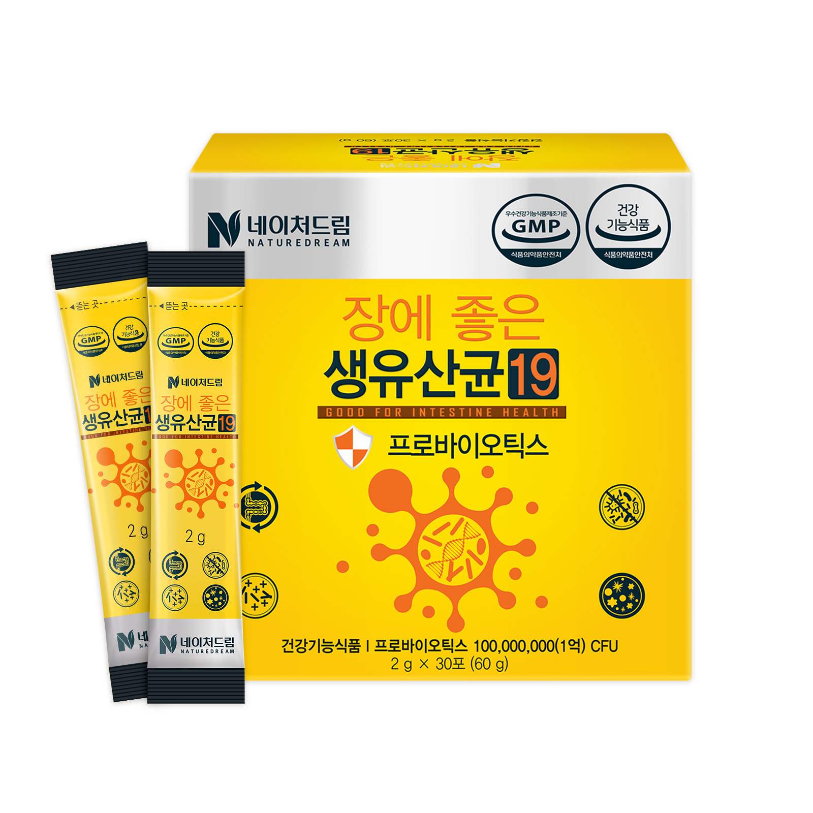 <b>네이처드림 장</b>에 좋은 생유산균19 2g x 30포, 6개