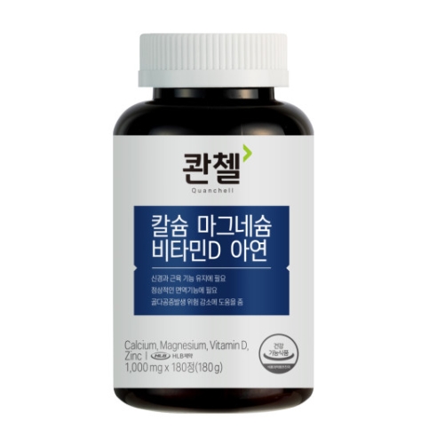 콴첼 칼슘 마그네슘 비타민D 아연 1000mg x 180정, 3개
