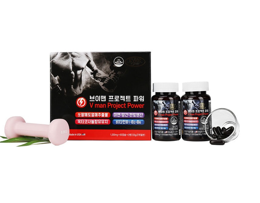 <b>에버그린</b> 브이맨 프로젝트파워 1000mg x 120캡슐, 1개