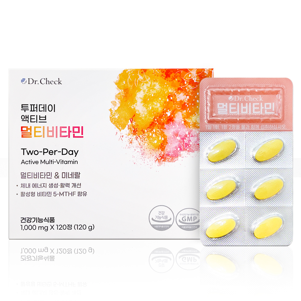 <b>DR CHECK</b> 투퍼데이 액티브 멀티비타민 1000mg x 120정, 1개