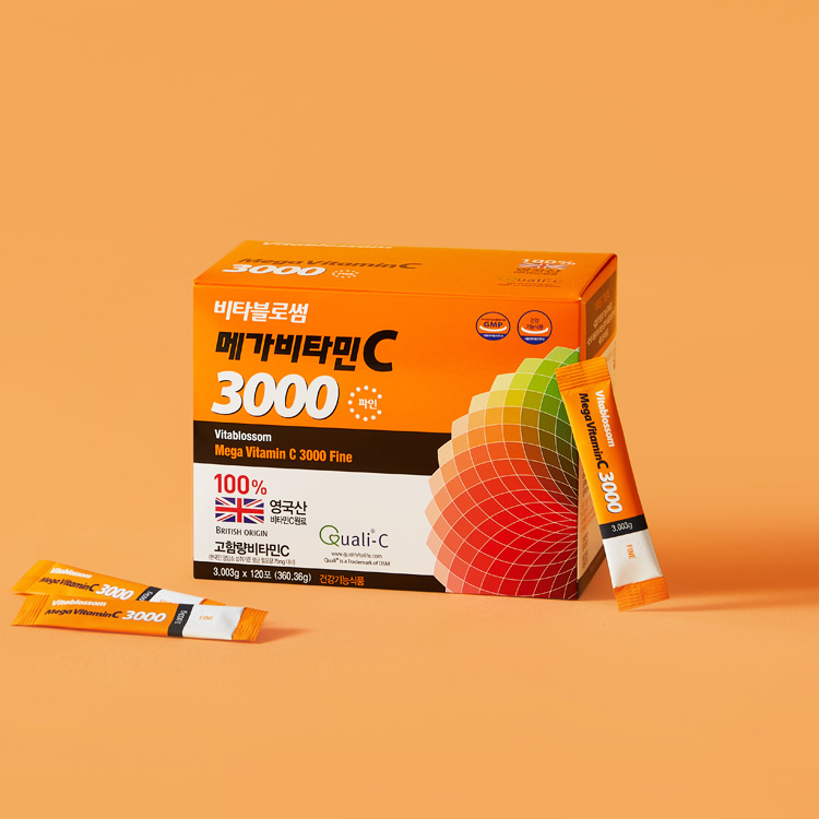 비타블로썸 메가<b>비타민C</b> 3000 파인 3003mg x 120포, 1개
