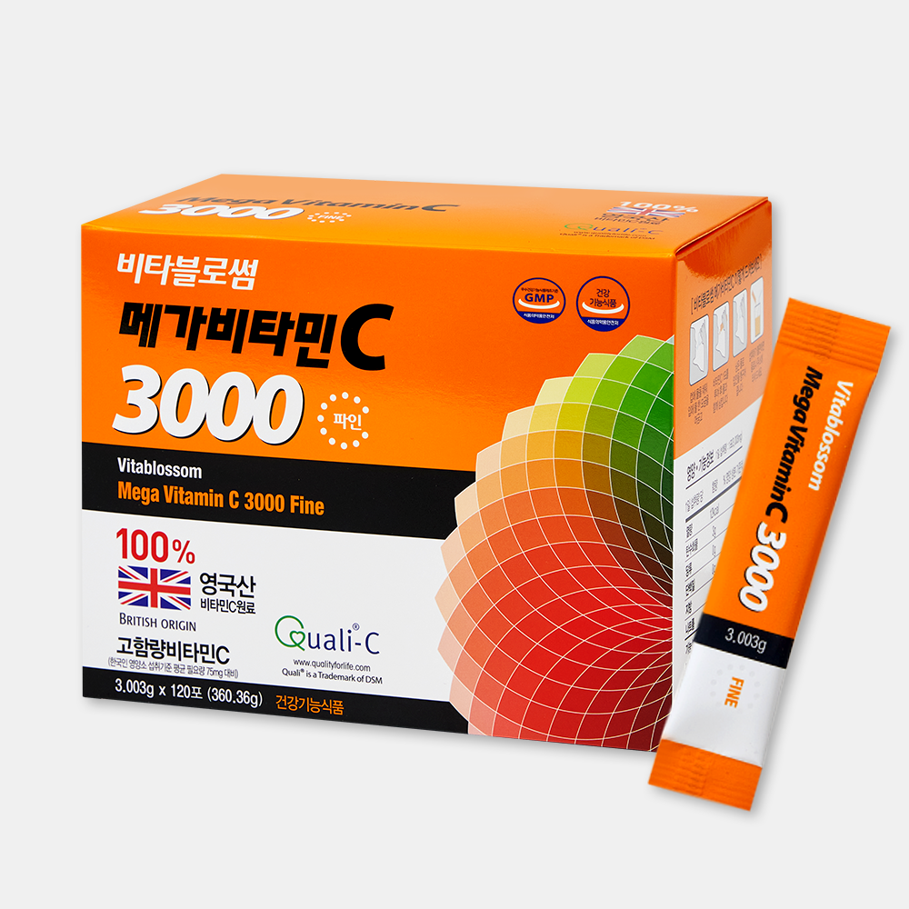 비타블로썸 메가<b>비타민C</b> 3000 파인 3003mg x 120포, 2개