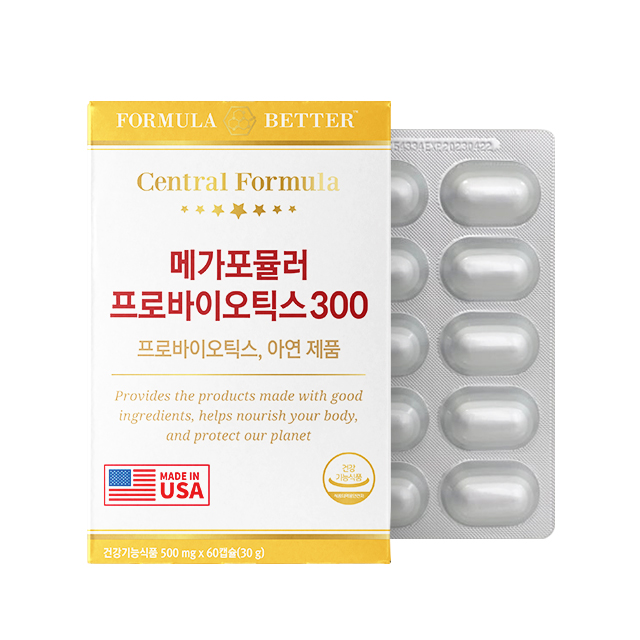 <b>센트럴포뮬러</b> 메가포뮬러 프로바이오틱스 300 500mg x 60캡슐, 1개