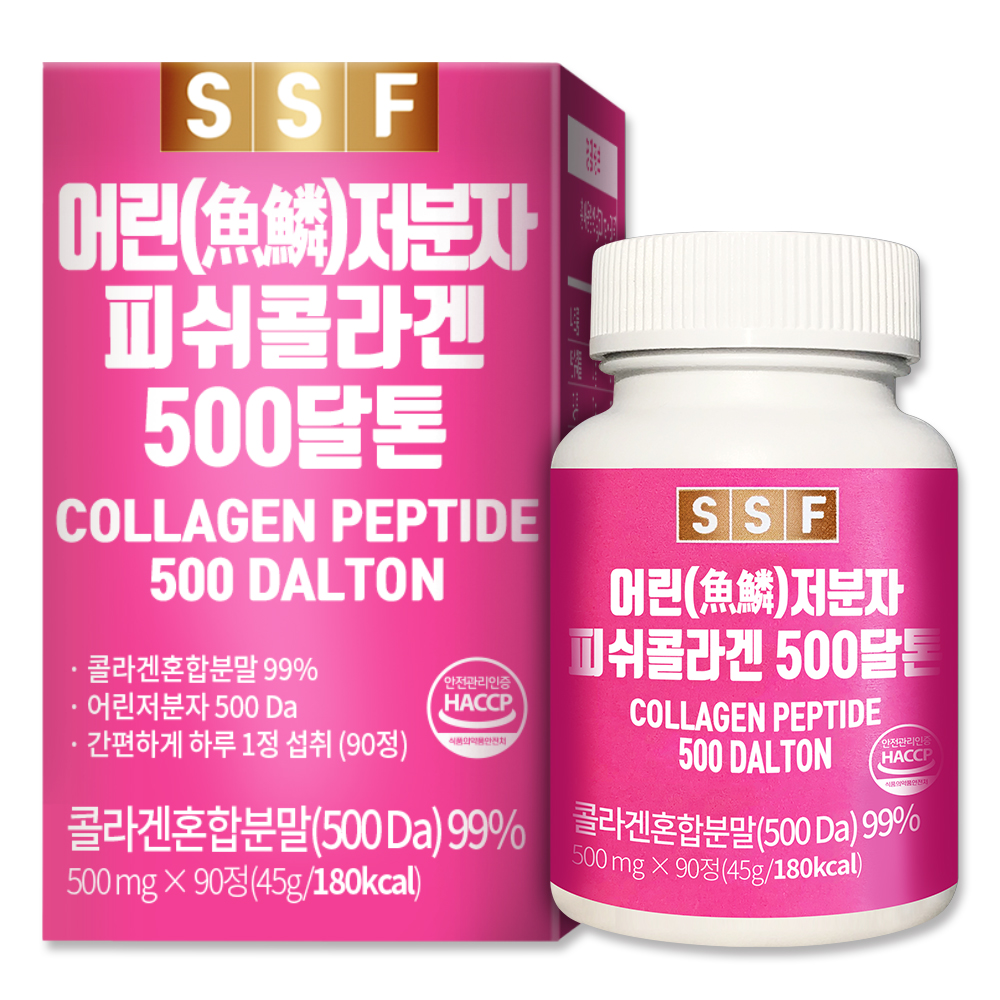 순수식품 어린 저분자 <b>피쉬 콜라겐</b> 500달톤 500mg x 90정, 3개