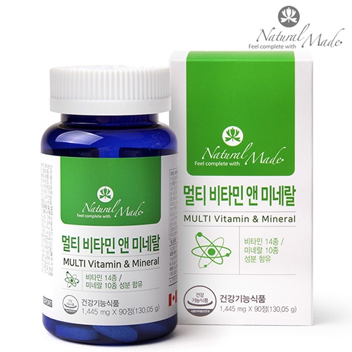 네츄럴<b>메이드</b> 멀티 <b>비타민</b> 앤 미네랄 1445mg x 90정, 1개