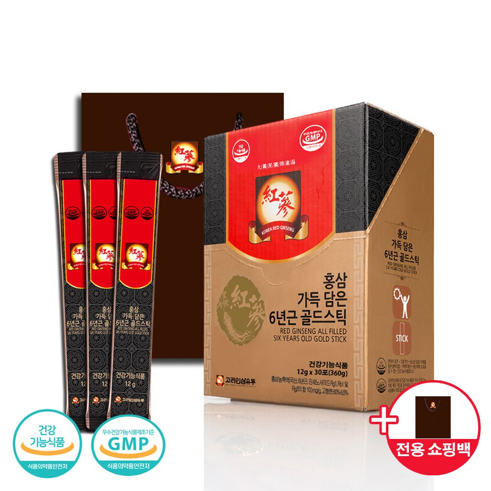 고려인삼유통 홍삼 가득 담은 6년근 골드스틱 12g x 30포, 5개