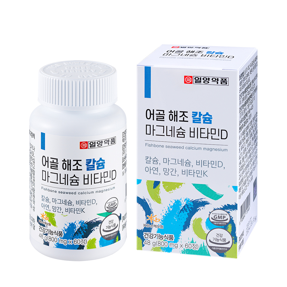 일양약품 어골 <b>해조 칼슘</b> 마그네슘 비타민D 800mg x 60정, 2개