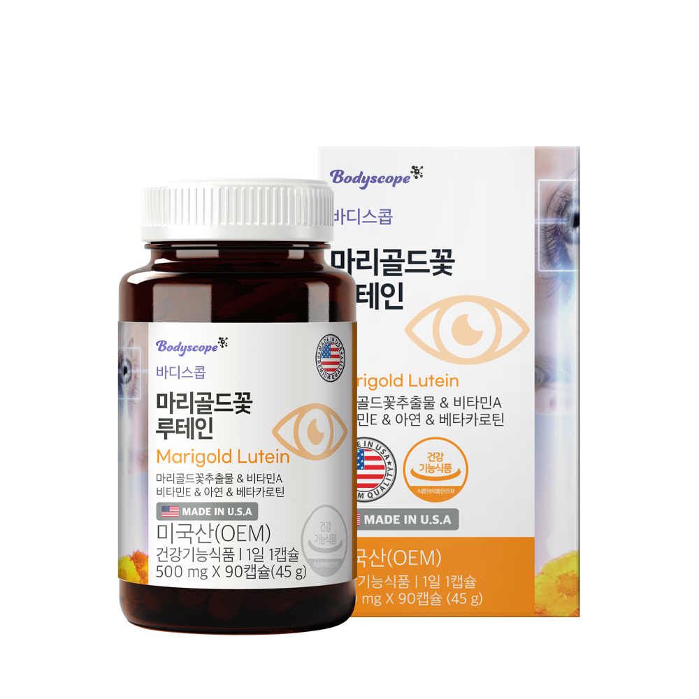 <b>바디스콥</b> 마리골드꽃 루테인 500mg x 90캡슐, 1개