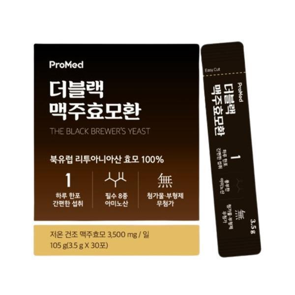 프로메드 <b>더블랙 맥주효모환</b> 3.5g x 30포, 1개