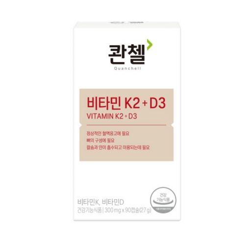 콴첼 비타민K2 + D3 300mg x 90캡슐, 1개