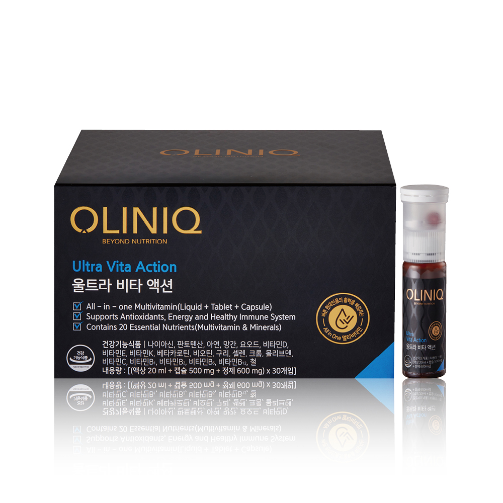 GNC 올리닉 울트라 비타 액션 (액상 20ml + 캡슐 500mg + 정제 600mg) x 30개입, 1개