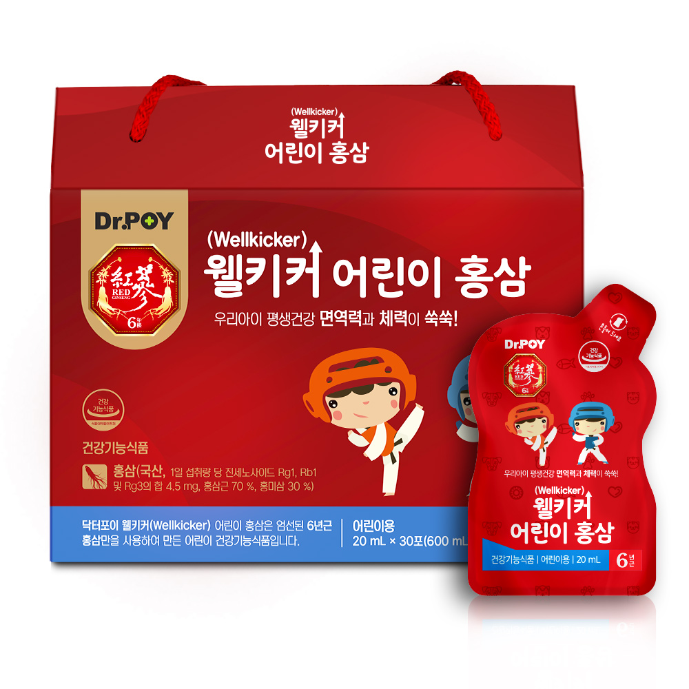닥터포이 웰키커 어린이 홍삼 20ml x 30포, 1개