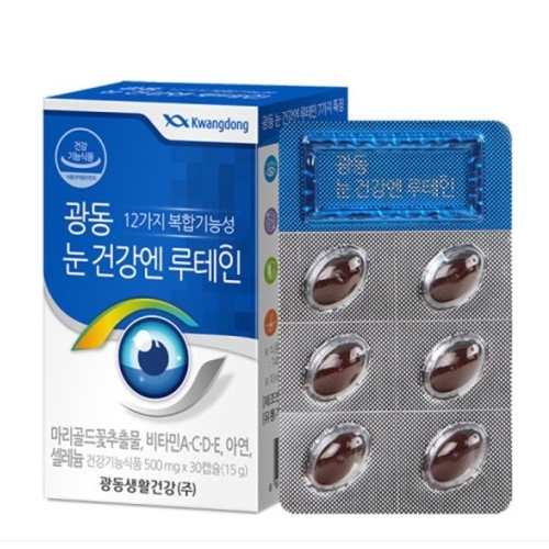광동생활건강 <b>눈 건강엔 루테인</b> 500mg x 30캡슐, 1개