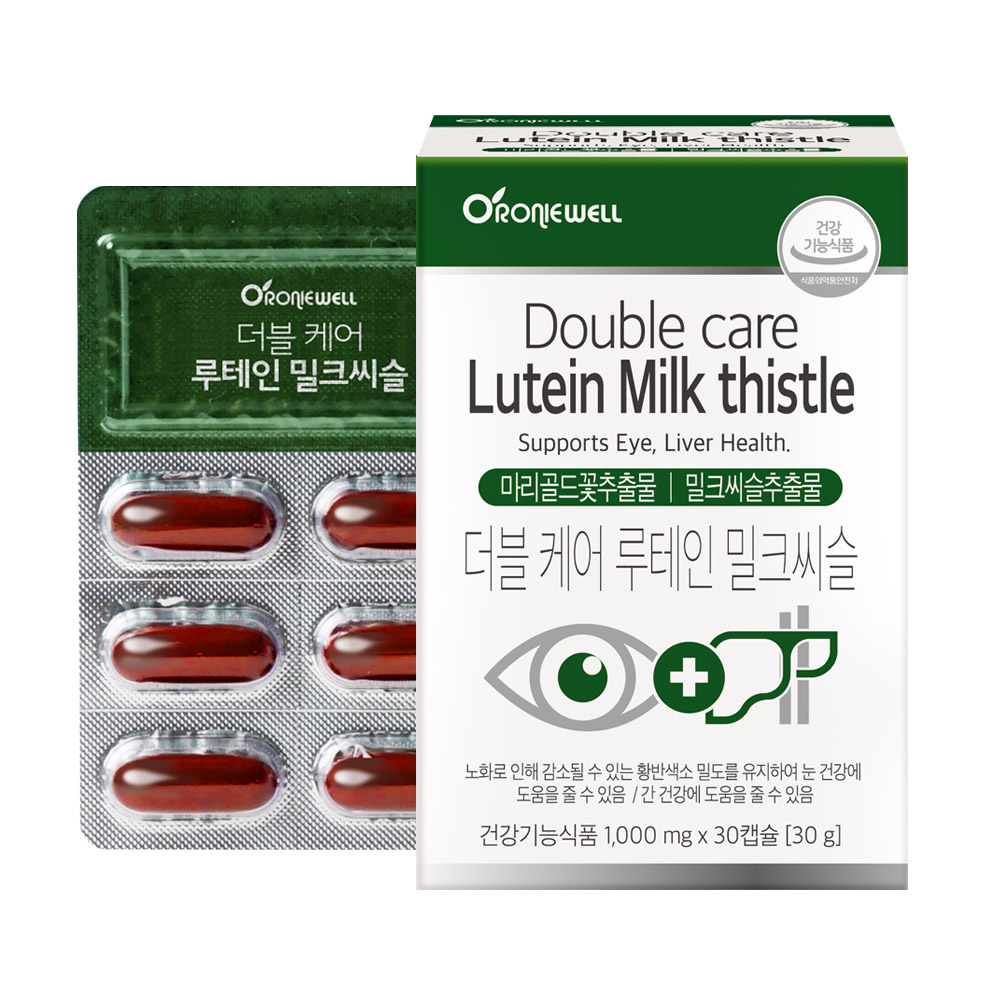 로니웰 <b>더블케어 루테인 밀크씨슬</b> 1000mg x 30캡슐, 1개