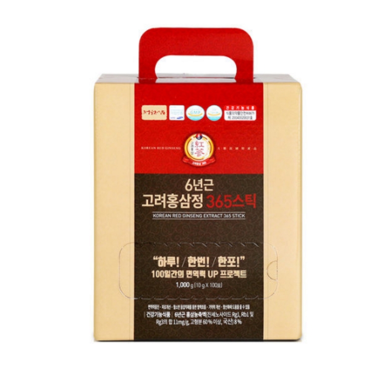정원삼 6년근 고려홍삼정 365스틱 10g x 100포, 1개
