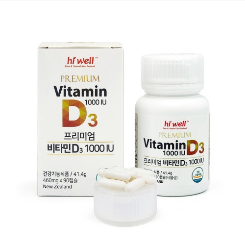 하이웰 <b>프리미엄</b> <b>비타민D</b>3 <b>1000</b>IU 460mg x 90캡슐, 2개