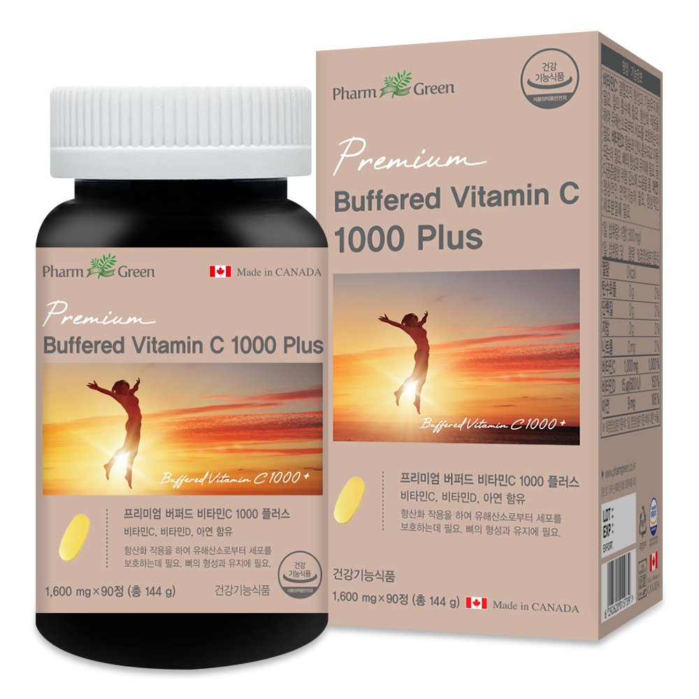 팜그린 프리미엄 <b>버퍼드 비타민C</b> 1000 플러스 1600mg x 90정, 1개
