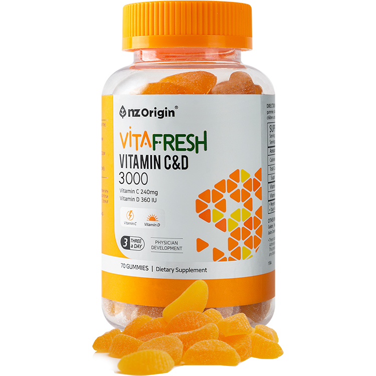 <b>엔젯오리진</b> 비타프레쉬 <b>비타민 C</b> &amp; D 3000 3000mg x 70구미, 6개